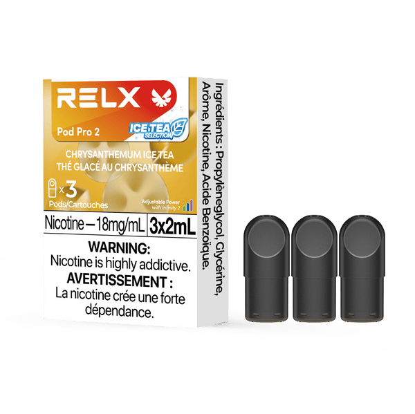 RELX Pod Pro 2 Beverage 18mg ml Chrysanthemum Ice Tea relx-vape-pod-pro-2-3-pod-pack-18mg-ml-relx-canada-beverage-18mg-ml-chrysanthemum-ice-tea-34558826610827
