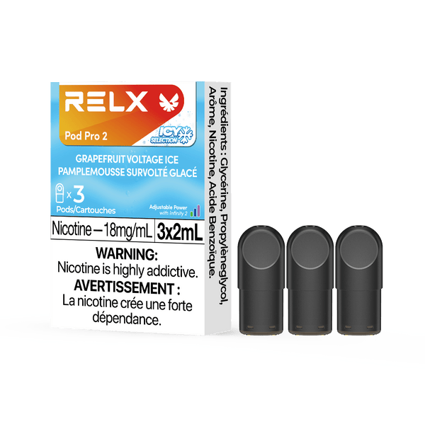 RELX Pod Pro 2 Beverage 18mg ml Grapefruit Voltage Ice relx-vape-pod-pro-2-3-pod-pack-18mg-ml-relx-canada-beverage-18mg-ml-grapefruit-voltage-ice-34558826217611