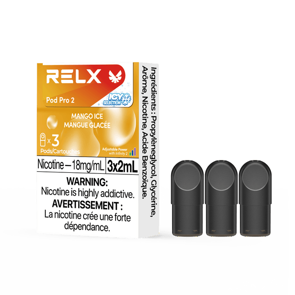 RELX Pod Pro 2 Mango Ice Fruit 18mg ml relx-vape-pod-pro-2-3-pod-pack-18mg-ml-relx-canada-fruit-18mg-ml-mango-ice-34728012611723