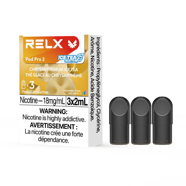 RELX Pod Pro 2 Beverage 18mg ml Chrysanthemum Ice Tea relx-vape-pod-pro-2-3-pod-pack-18mg-ml-relx-canada-beverage-18mg-ml-chrysanthemum-ice-tea-34558826610827
