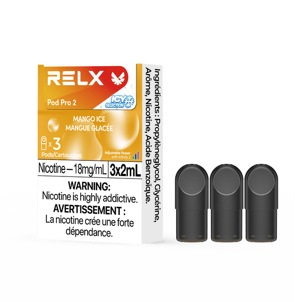 RELX Pod Pro 2 Mango Ice Fruit 18mg ml relx-vape-pod-pro-2-3-pod-pack-18mg-ml-relx-canada-fruit-18mg-ml-mango-ice-34728012611723
